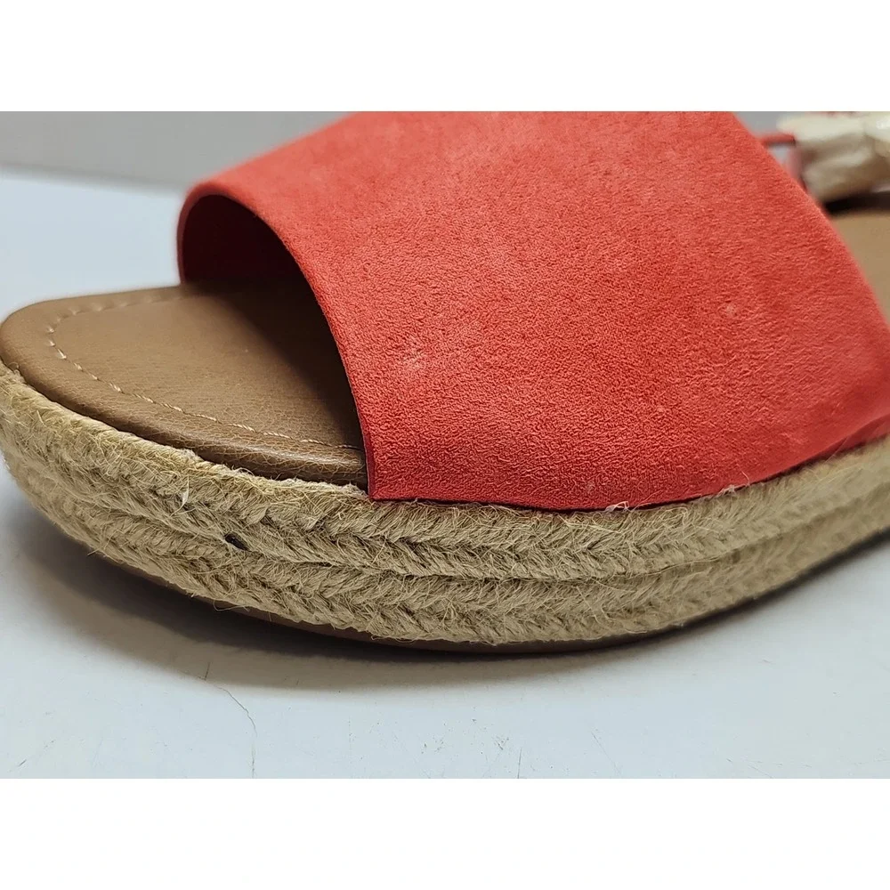 Lane Bryant Womens Coral Ankle Strap Wedge Espadrille Sandals 8W Platform